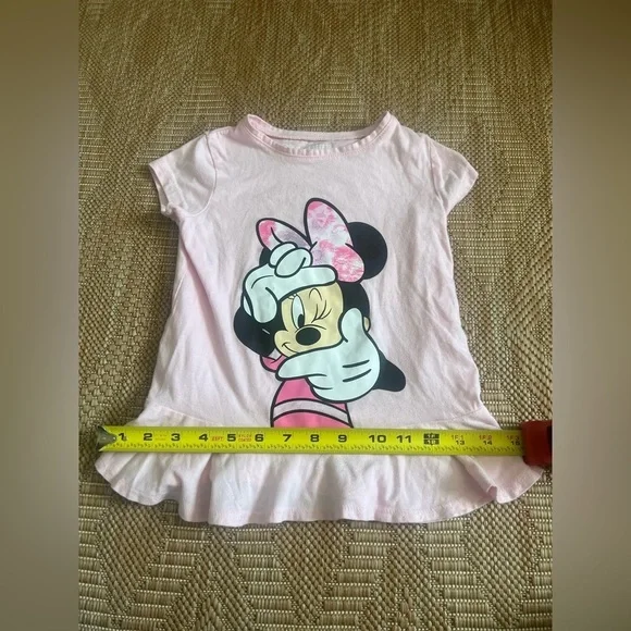 Disney Children's Short Sleeve Minnie Mouse Graphic Tee, Peplum,Girl's Size 6 - Picture 4 of 7